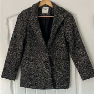 Abercrombie & Fitch Black and White Tweed Blazer
